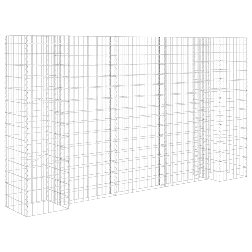 Vidaxl Gabion Planning Box en forma de H en forma de H por 260x40x150 cm de acero de acero