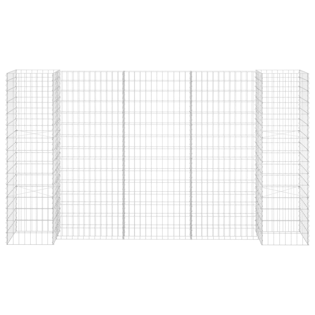 Vidaxl Gabion Planning Box en forma de H en forma de H por 260x40x150 cm de acero de acero