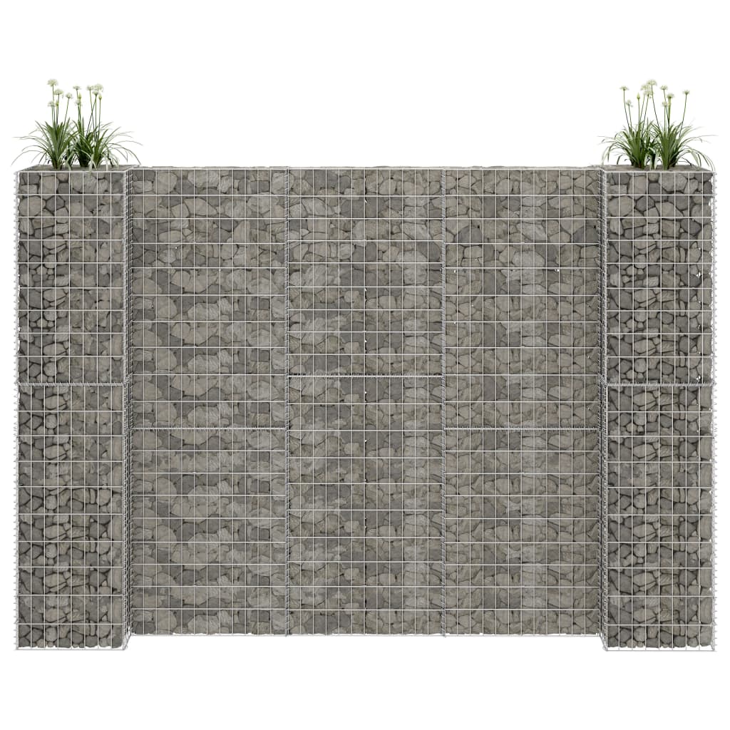 Plantador Vidaxl Gabion en forma de alambre de acero 260x40x200 cm de acero