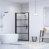 Porte de douche vidaxl 81x195 cm en verre durci noir