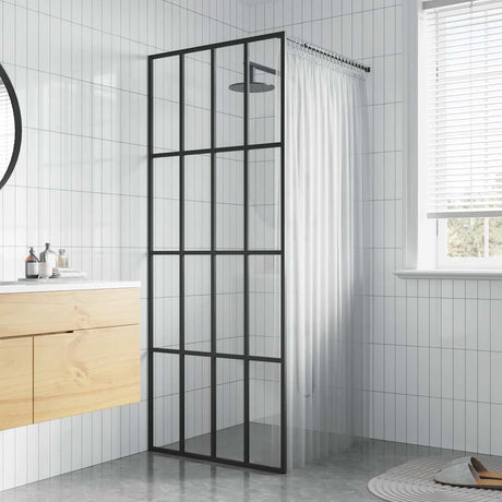 Vidaxl Walk -in Mur de douche 90x195 cm verre trempé transparent