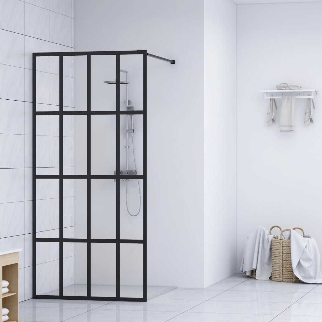 Vidaxl Walk -in shower wall 100x195 cm Transparent tempered glass