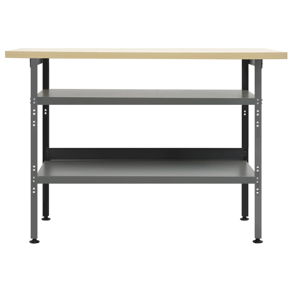 Vidaxl Workbench 120x60x85 cm in acciaio grigio