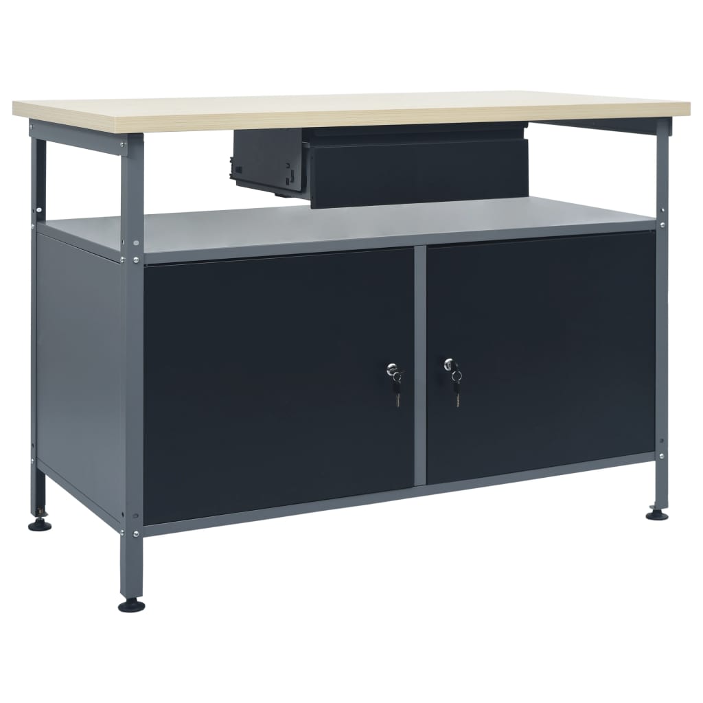 Vidaxl Workbench 120x60x85 cm Stahlschwarz