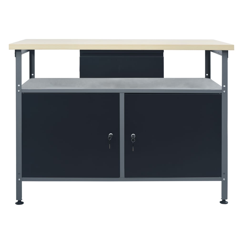 Vidaxl Workbench 120x60x85 cm Stahlschwarz