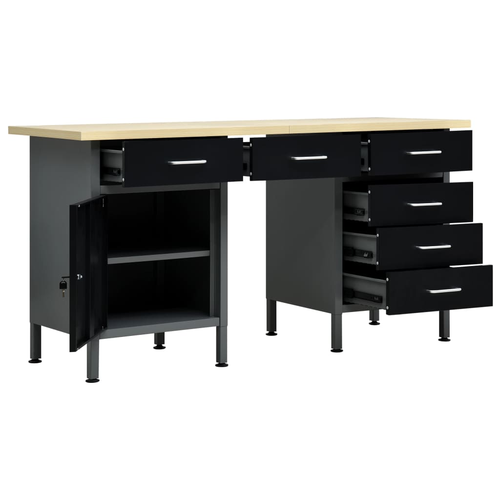 Vidaxl Workbench 160x60x85 cm steel black