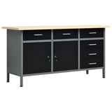 Vidaxl Workbench 160x60x85 cm en acier noir