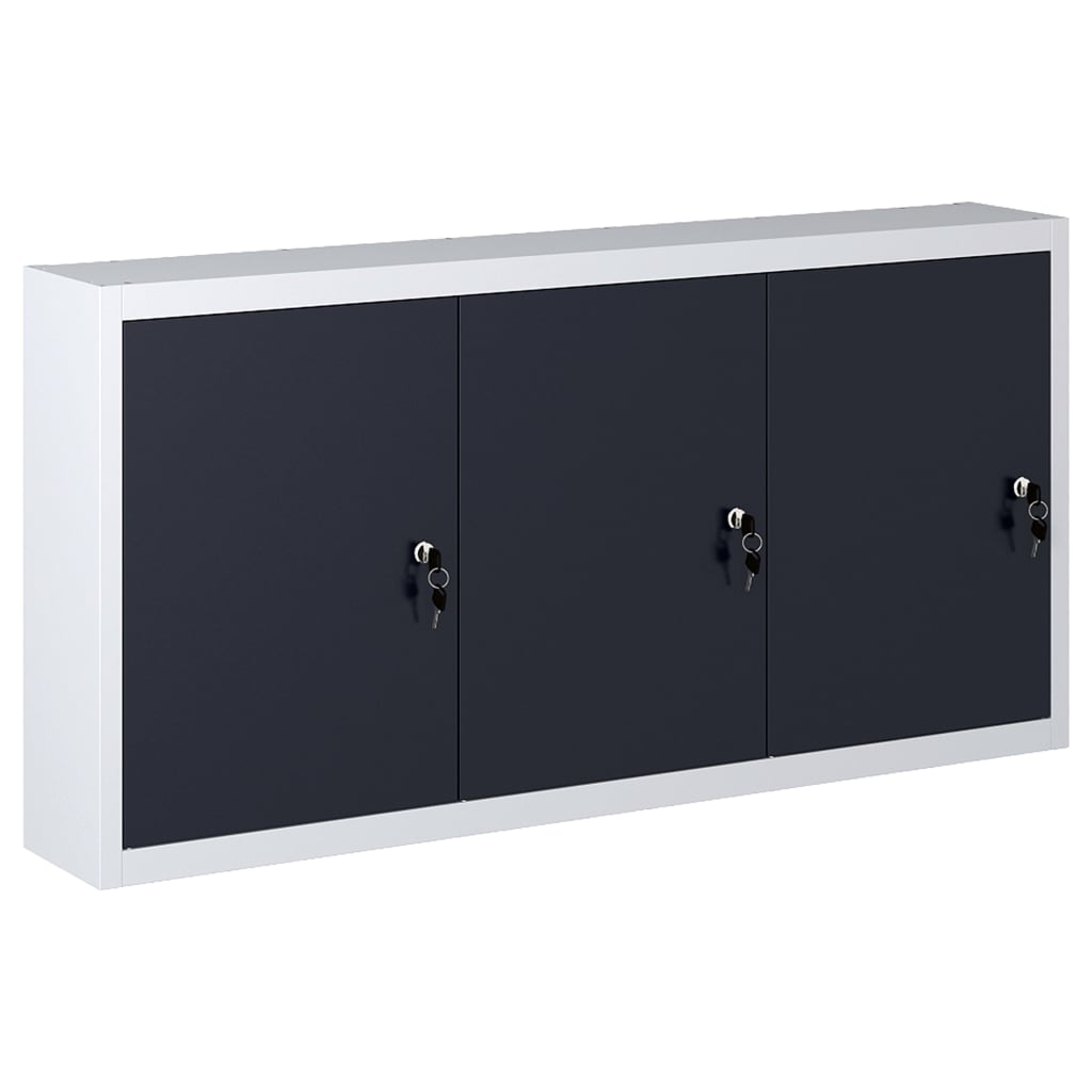 Armoire à outils Vidaxl pour le mur en métal gris et noir