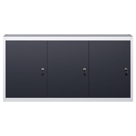 Armoire à outils Vidaxl pour le mur en métal gris et noir