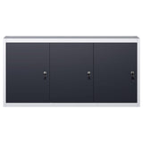 Armoire à outils Vidaxl pour le mur en métal gris et noir