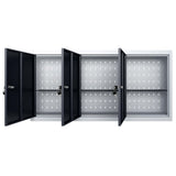 Armoire à outils Vidaxl pour le mur en métal gris et noir