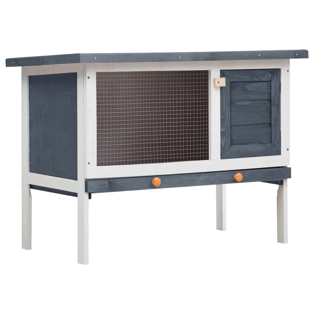 Vidaxl Rabbit hutch for outside with 1 floor of wood gray