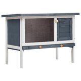 Vidaxl Rabbit hutch for outside with 1 floor of wood gray