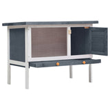 Vidaxl Rabbit hutch for outside with 1 floor of wood gray