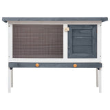 Vidaxl Rabbit hutch for outside with 1 floor of wood gray