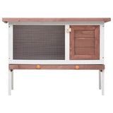 Vidaxl Rabbit hutch for outside with 1 floor of wood brown