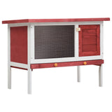 Vidaxl Rabbit hutch for outside with 1 floor wood red