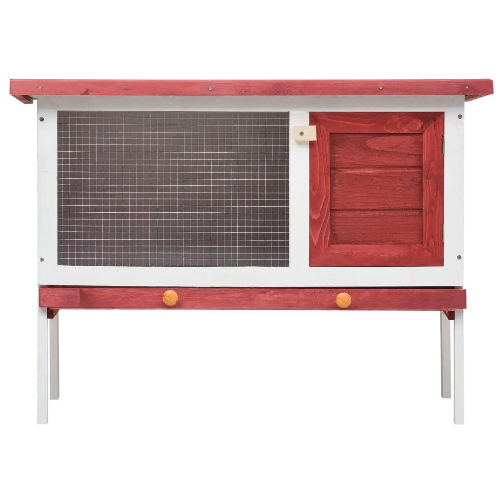 Vidaxl Rabbit hutch for outside with 1 floor wood red