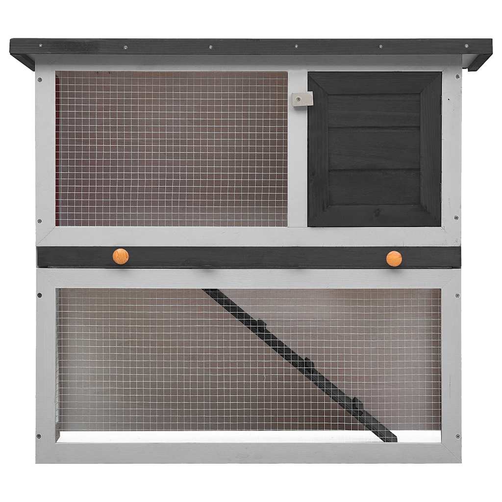 Vidaxl Rabbit Hutch pour l'extérieur avec 1 porte en bois gris