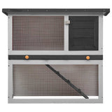 Vidaxl Rabbit Hutch pour l'extérieur avec 1 porte en bois gris