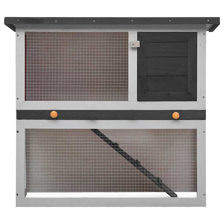 Vidaxl Rabbit Hutch pour l'extérieur avec 1 porte en bois gris