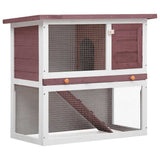 Vidaxl Rabbit Hutch pour l'extérieur avec 1 porte en bois brun
