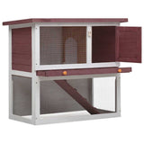 Vidaxl Rabbit Hutch pour l'extérieur avec 1 porte en bois brun