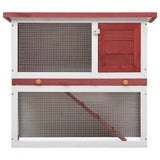 Vidaxl lapin Hutch pour l'extérieur avec 1 porte en bois rouge