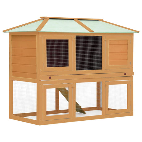 Vidaxl lapin loft deux étages de bois