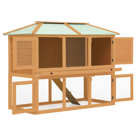 Vidaxl lapin loft deux étages de bois
