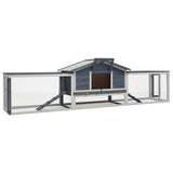 Vidaxl Rabbit Hutch 310x70x87 cm Pine solide et gris de pina