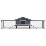 Vidaxl Rabbit Hutch 310x70x87 cm Pine solide et gris de pina