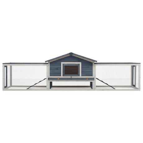 Vidaxl Rabbit Hutch 310x70x87 cm Pine solide et gris de pina