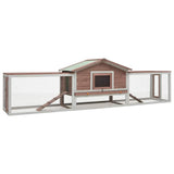 Vidaxl Rabbit Hutch 310x70x87 cm Pine solide et Pangs Mocha