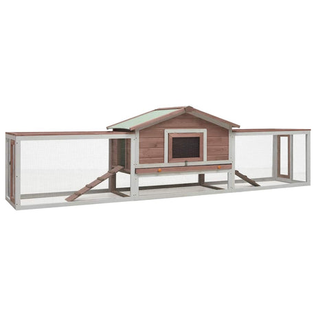 Vidaxl Rabbit Hutch 310x70x87 cm Pine solide et Pangs Mocha