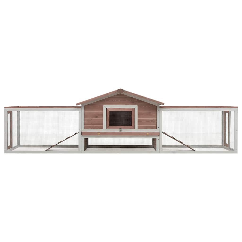 Vidaxl Rabbit Hutch 310x70x87 cm Pine solide et Pangs Mocha