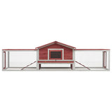 Vidaxl Rabbit Hutch 310x70x87 cm Pine solide et rouge en pin