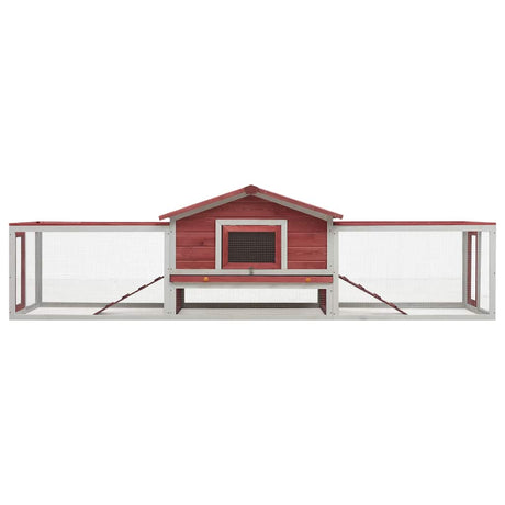 Vidaxl Rabbit Hutch 310x70x87 cm Pine solide et rouge en pin