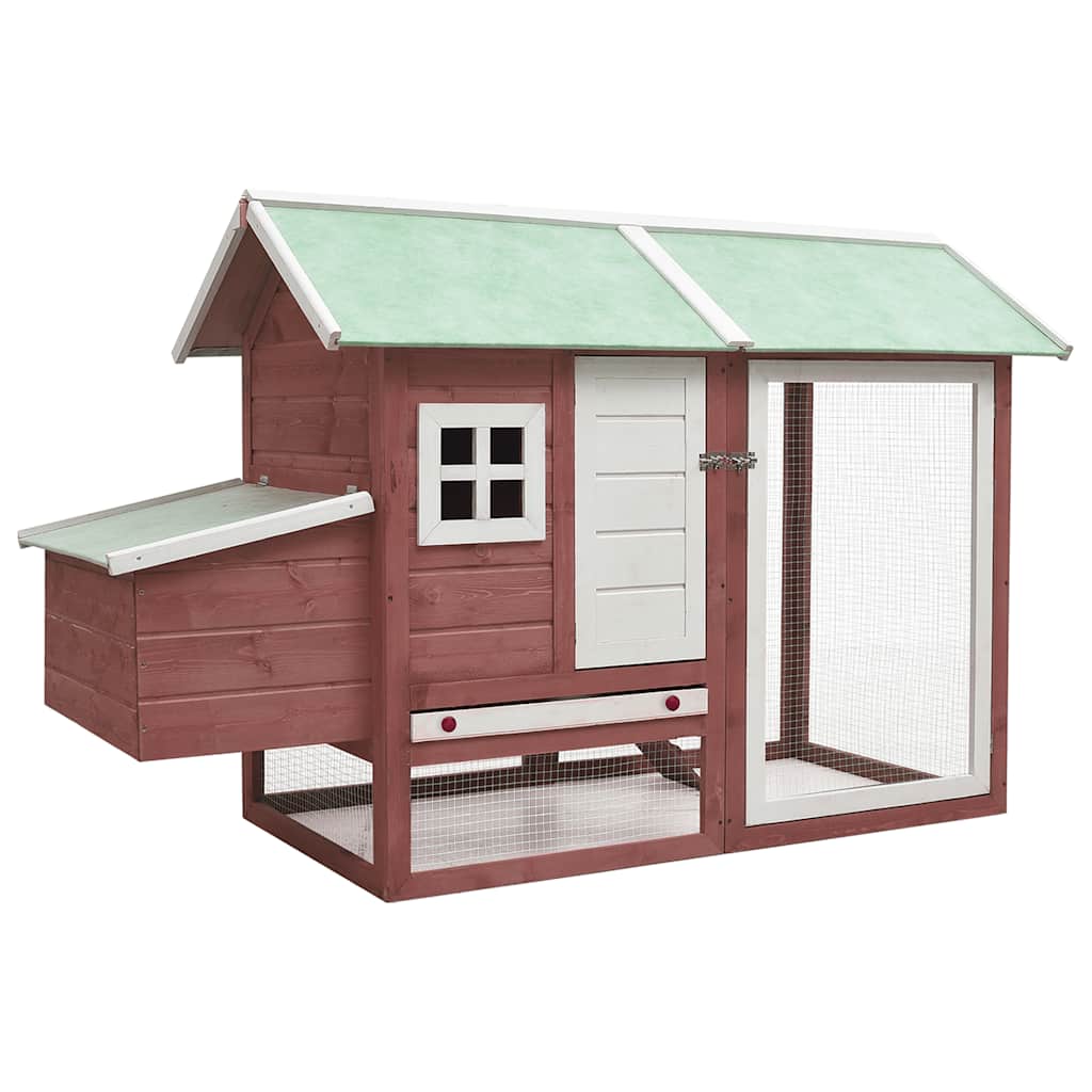 Vidaxl Poulet Coop 170x81x110 cm Pine solide et pin mocha
