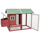 Vidaxl Chicken coop 170x81x110 cm Solid pine pine pine Red