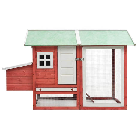 Vidaxl Poulet Coop 170x81x110 cm Pine solide et rouge en pin