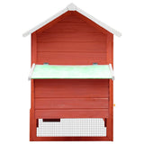 Vidaxl Poulet Coop 170x81x110 cm Pine solide et rouge en pin