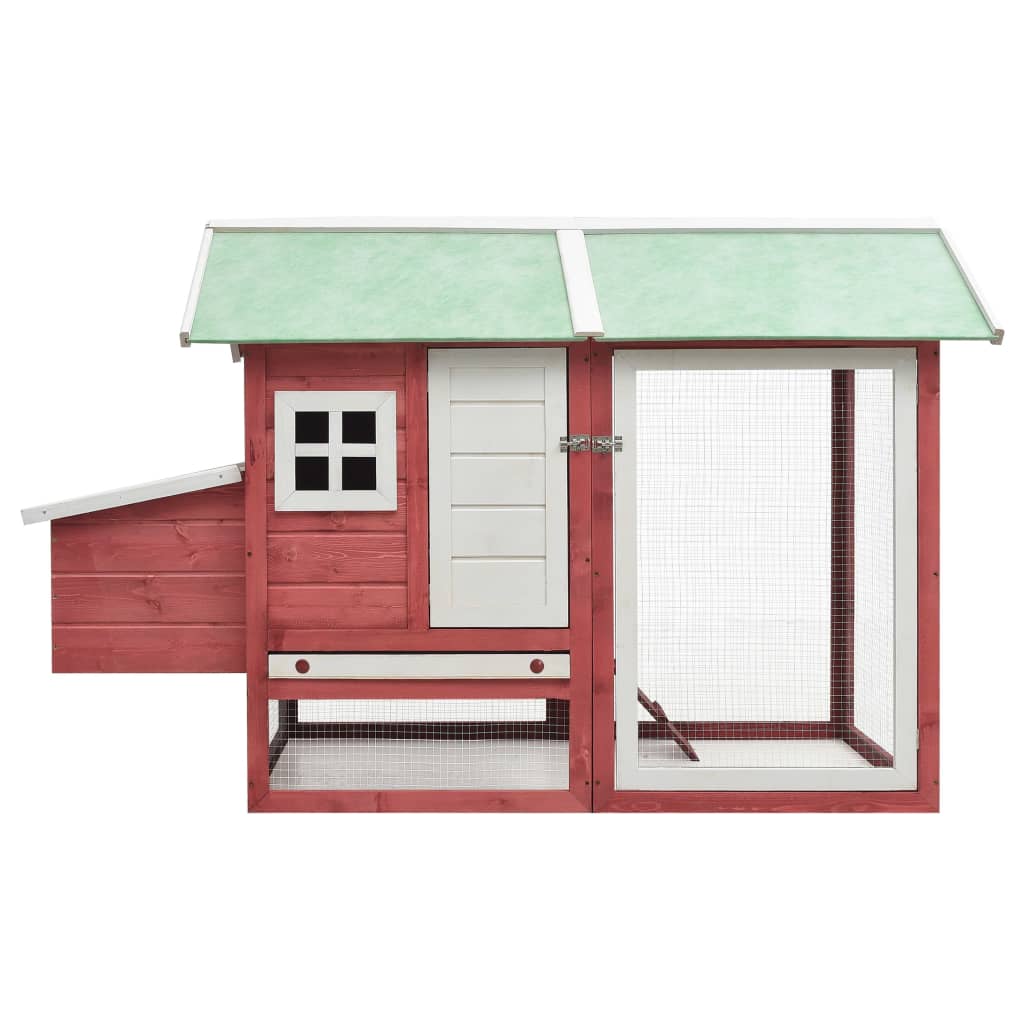 Vidaxl Chicken coop 170x81x110 cm Solid pine pine pine Red