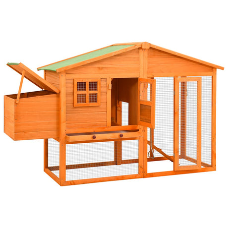 Poulailler Vidaxx avec nichoir en bois de pin massif