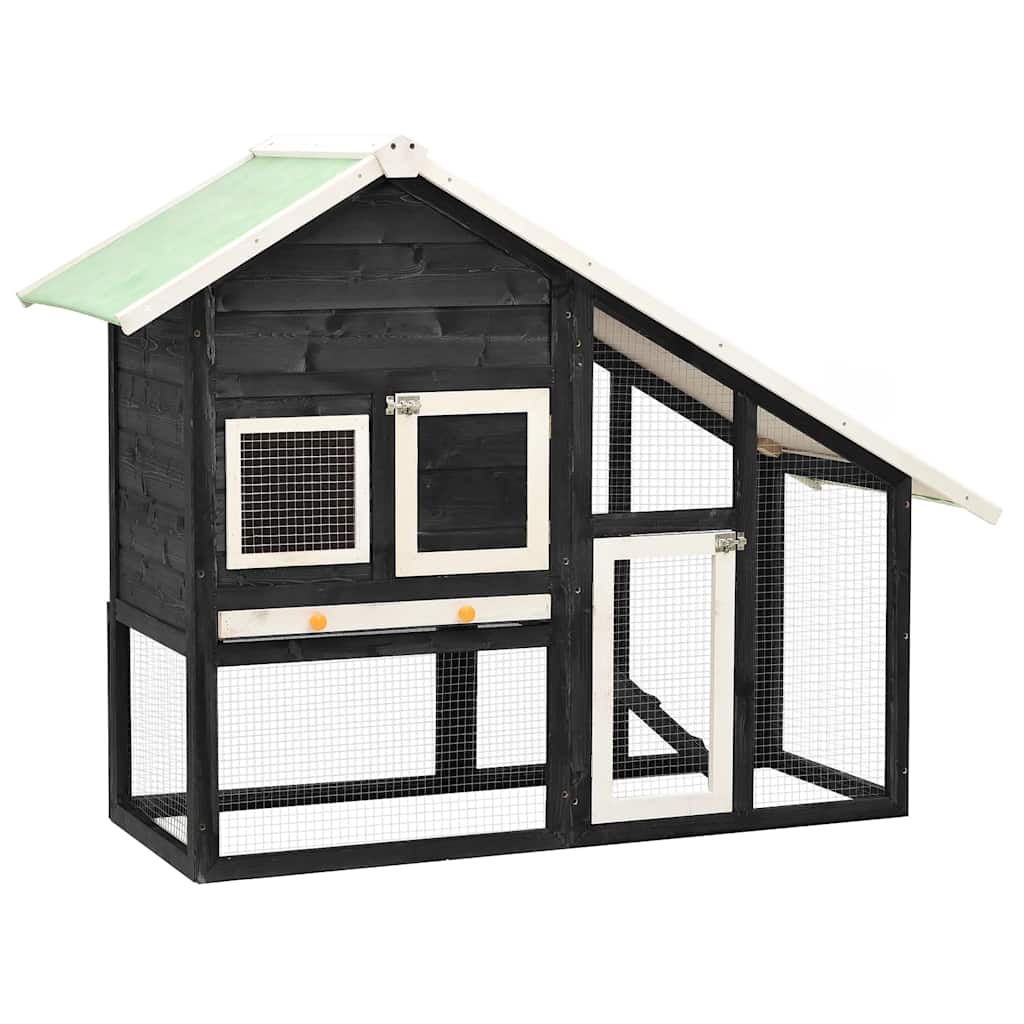 Vidaxl Rabbit Hutch 140x63x120 cm en pin massif et blanc