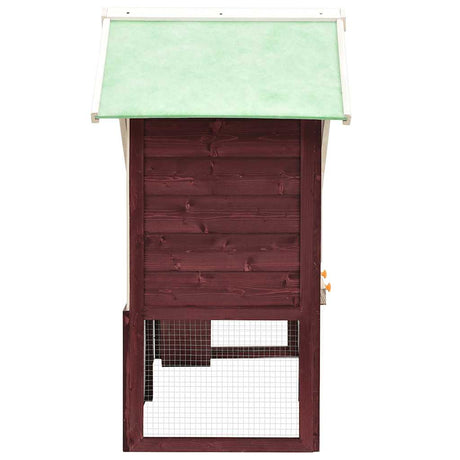 Vidaxl Rabbit Hutch 140x63x120 cm Vurenhout solide mokka et blanc
