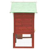 Vidaxl Rabbit Hutch 140x63x120 cm Pine solide rouge et blanc