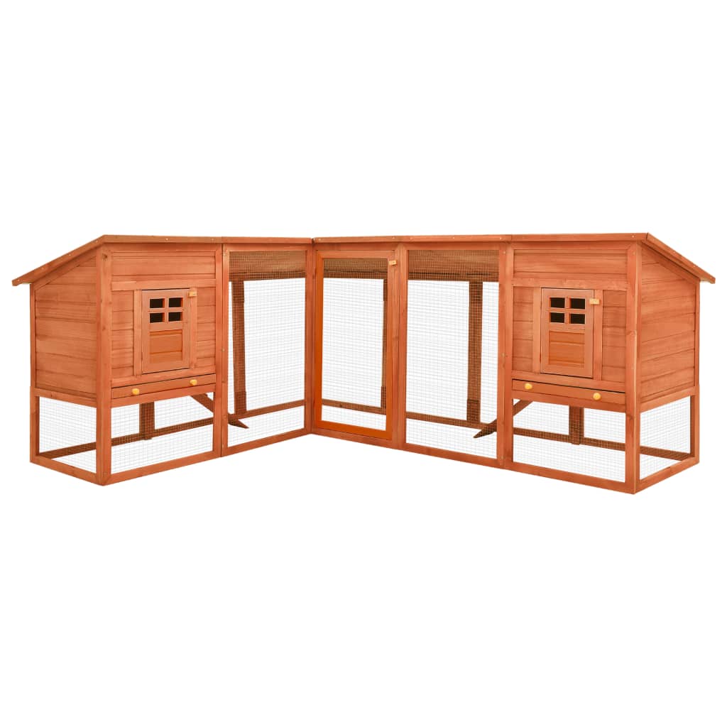 Vidaxl Rabbit Hutch para el exterior con Ren Solid Vurenhout Brown