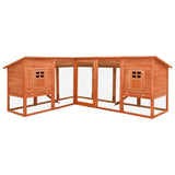 Vidaxl Rabbit Hutch za zunaj z Ren Solid Vurenhout Brown