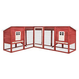 Vidaxl Rabbit Hutch para el exterior con Ren Solid Vurenhout Rojo y Blanco